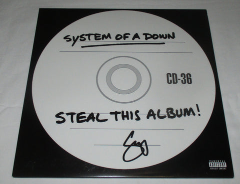 SERJ TANKIAN SIGNED SYSTEM OF A DOWN STEAL THIS ALBUM VINYL RECORD