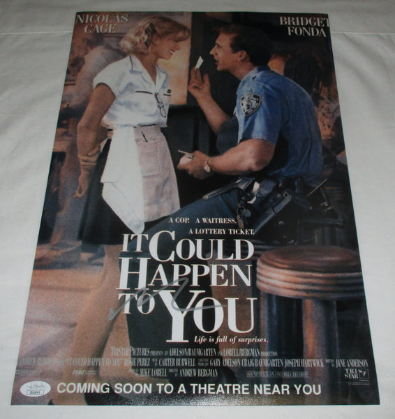 NICOLAS CAGE SIGNED IT COULD HAPPEN TO YOU 12X18 MOVIE POSTER JSA –  Overtime Autographs