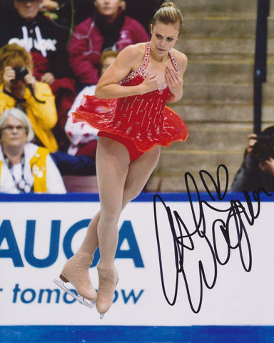 ASHLEY WAGNER SIGNED FIGURE SKATING 8X10 PHOTO