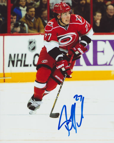 JUSTIN FAULK SIGNED CAROLINA HURRICANES 8X10 PHOTO