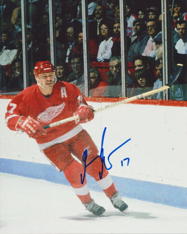GERARD GALLANT SIGNED DETROIT RED WINGS 8X10 PHOTO
