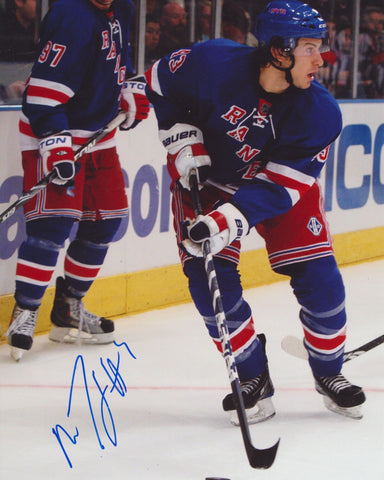 MICHAEL DEL ZOTTO SIGNED NEW YORK RANGERS 8X10 PHOTO