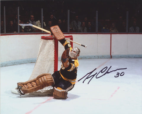 GERRY CHEEVERS SIGNED BOSTON BRUINS 8X10 PHOTO