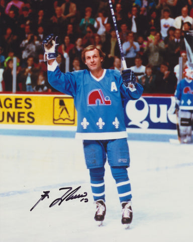 GUY LAFLEUR SIGNED QUEBEC NORDIQUES 8X10 PHOTO