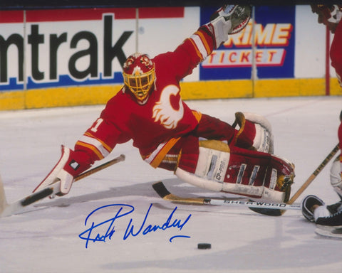 RICK WAMSLEY SIGNED CALGARY FLAMES 8X10 PHOTO