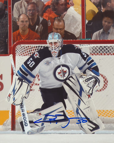 CHRIS MASON SIGNED WINNIPEG JETS 8X10 PHOTO