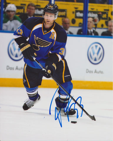 JORDAN LEOPOLD SIGNED ST. LOUIS BLUES 8X10 PHOTO