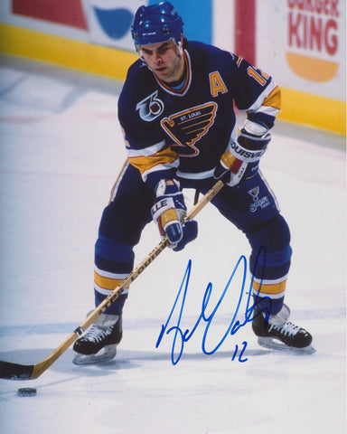 ADAM OATES SIGNED ST. LOUIS BLUES 8X10 PHOTO
