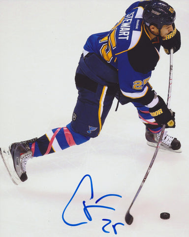 CHRIS STEWART SIGNED ST. LOUIS BLUES 8X10 PHOTO