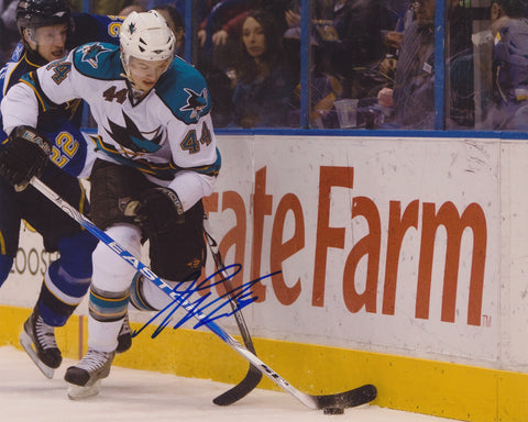 MARC EDOUARD-VLASIC SIGNED SAN JOSE SHARKS 8X10 PHOTO
