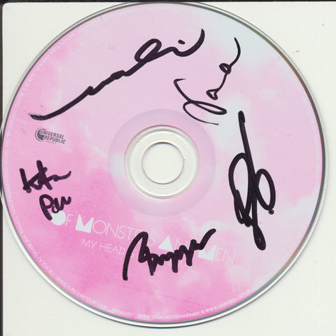 OF MONSTERS AND MEN SIGNED MY HEAD IS AN ANIMAL CD DISK