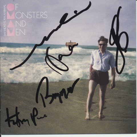 OF MONSTERS AND MEN SIGNED MY HEAD IS AN ANIMAL CD COVER
