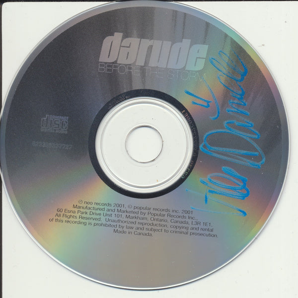 DARUDE SIGNED BEFORE THE STORM CD DISK VILLE VIRTANEN – Overtime