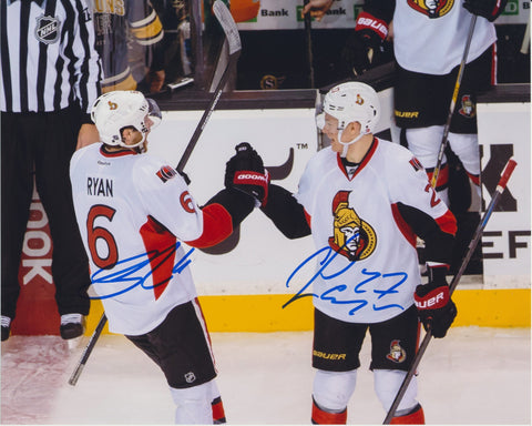 BOBBY RYAN & CURTIS LAZAR SIGNED OTTAWA SENATORS 8X10 PHOTO