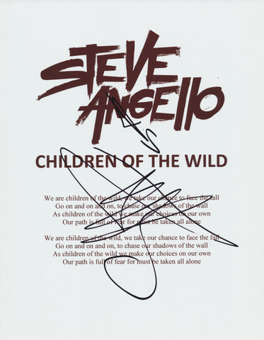 STEVE ANGELLO SIGNED CHILDREN OF THE WILD LYRIC SHEET