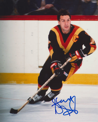 STAN SMYL SIGNED VANCOUVER CANUCKS 8X10 PHOTO