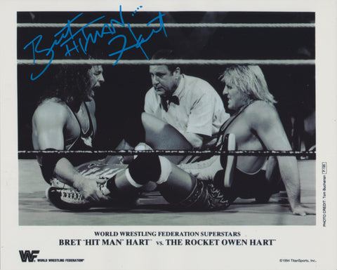BRET THE HITMAN HART SIGNED WWE WWF 8X10 PHOTO 14