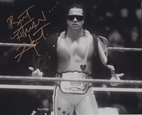 BRET THE HITMAN HART SIGNED WWE WWF 8X10 PHOTO 15