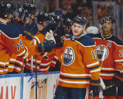ZACH HYMAN SIGNED EDMONTON OILERS 8X10 PHOTO