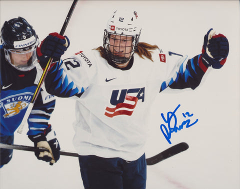 KELLY PANNEK SIGNED TEAM USA WOMEN'S HOCKEY 8X10 PHOTO 2