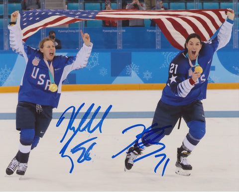 KENDALL COYNE SCHOFIELD & HILARY KNIGHT SIGNED TEAM USA 8X10 PHOTO