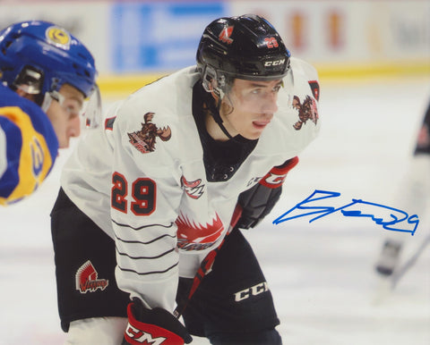 BRAYDEN YAGER SIGNED MOOSE JAW WARRIORS 8X10 PHOTO