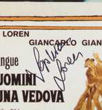 SOPHIA LOREN SIGNED FRA DUE UOMINI 12X18 MOVIE POSTER JSA