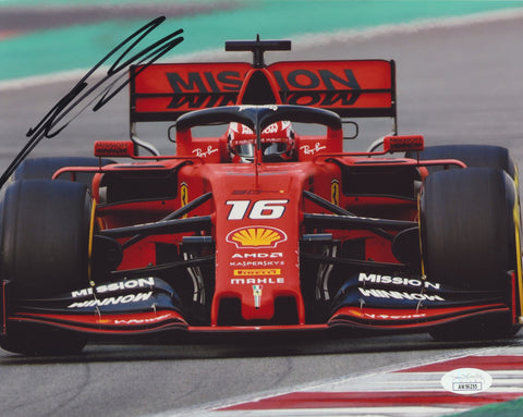 CHARLES LECLERC SIGNED SCUDERIA FERRARI F1 8X10 PHOTO 3 JSA