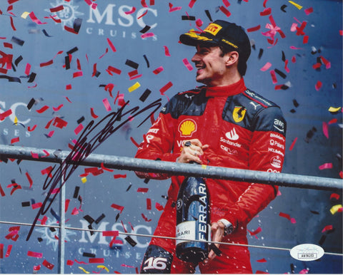 CHARLES LECLERC SIGNED SCUDERIA FERRARI F1 8X10 PHOTO 5 JSA