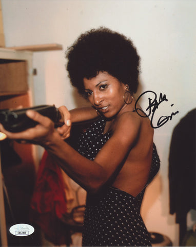 PAM GRIER SIGNED COFFY 8X10 PHOTO JSA