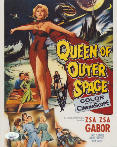 LISA DAVIS SIGNED QUEEN OF OUTER SPACE 8X10 PHOTO JSA