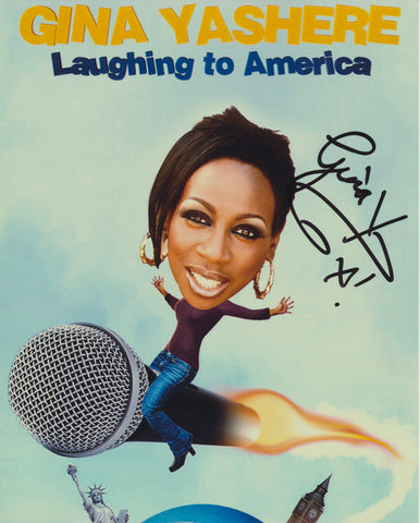 GINA YASHERE SIGNED LAUGHING TO AMERICA 8X10 PHOTO