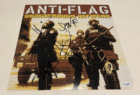 ANTI-FLAG SIGNED UNDERGROUND NETWORK 12X12 PHOTO ACOA