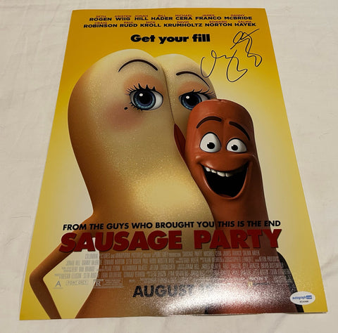 CHRISTOPHER LENNERTZ SIGNED SAUSAGE PARTY 12X18 MOVIE POSTER 2 ACOA