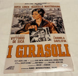 SOPHIA LOREN SIGNED I GIRASOLI 12X18 MOVIE POSTER JSA