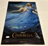LILY COLLINS SIGNED CINDERELLA 12X18 MOVIE POSTER JSA