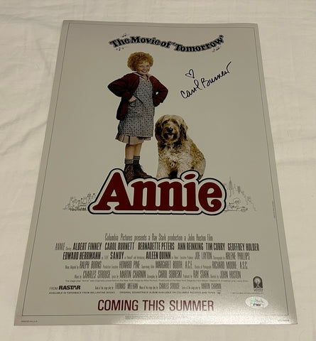 CAROL BURNETT SIGNED ANNIE 12X18 MOVIE POSTER JSA