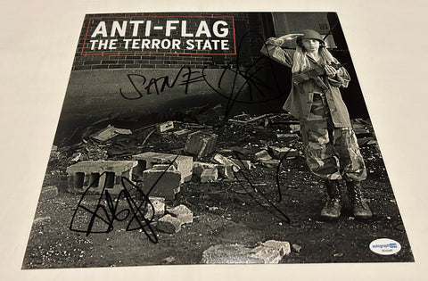 ANTI-FLAG SIGNED THE TERROR STATE 12X12 PHOTO ACOA