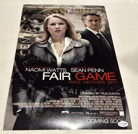 DOUG LIMAN SIGNED FAIR GAME 12X18 MOVIE POSTER ACOA