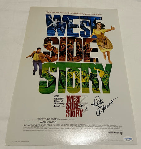 RITA MORENO SIGNED WEST SIDE STORY 12X18 MOVIE POSTER 2 ACOA