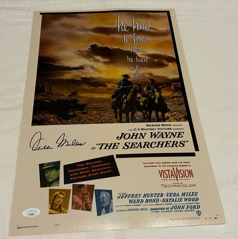 VERA MILES SIGNED THE SEARCHERS 12X18 MOVIE POSTER JSA