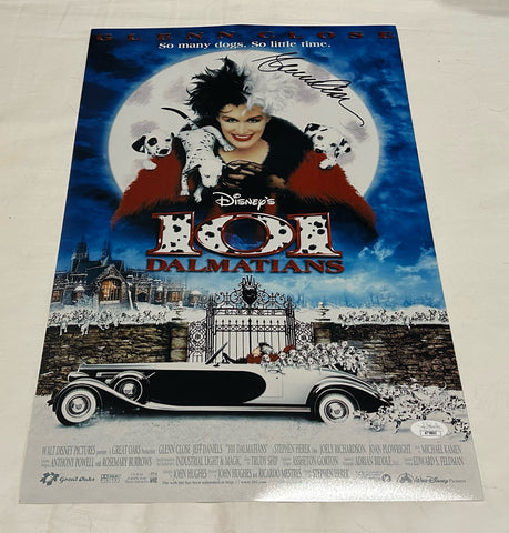 GLENN CLOSE SIGNED 101 DALMATIANS 12X18 MOVIE POSTER JSA