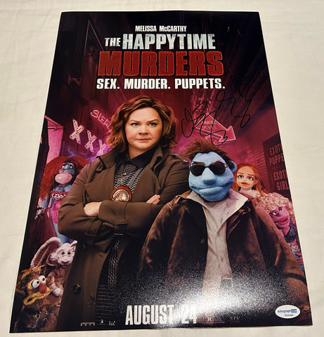 CHRISTOPHER LENNERTZ SIGNED THE HAPPY TIME MURDERS 12X18 MOVIE POSTER 2 ACOA