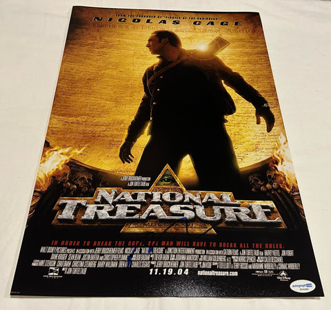 NICOLAS CAGE SIGNED NATIONAL TREASURE 12X18 MOVIE POSTER ACOA