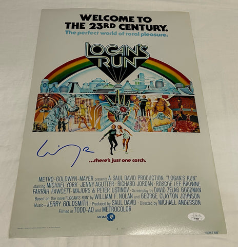 MICHAEL YORK SIGNED LOGAN'S RUN 12X18 MOVIE POSTER JSA