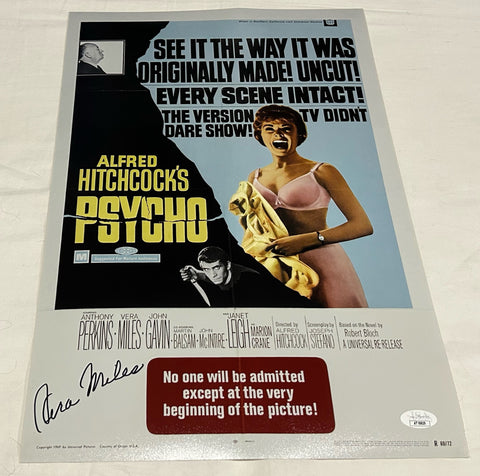 VERA MILES SIGNED PSYCHO 12X18 MOVIE POSTER 3 JSA