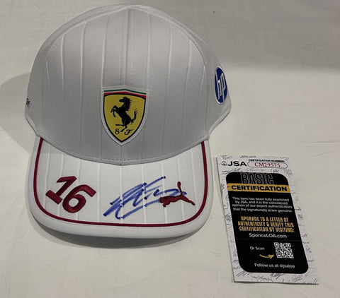 CHARLES LECLERC SIGNED SCUDERIA FERRARI FORMULA ONE F1 HAT 2 JSA