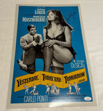 SOPHIA LOREN SIGNED YESTERDAY, TODAY AND TOMORROW 12X18 MOVIE POSTER JSA