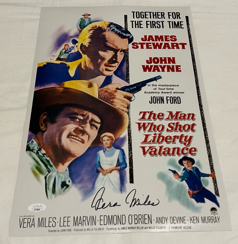 VERA MILES SIGNED THE MAN WHO SHOT LIBERTY VALANCE 12X18 POSTER JSA