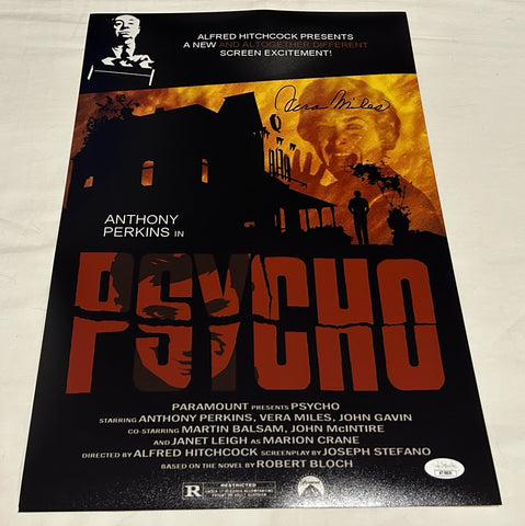 VERA MILES SIGNED PSYCHO 12X18 MOVIE POSTER 2 JSA